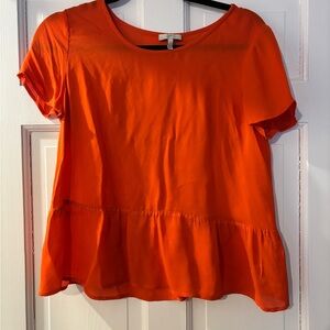 Joke Red/Orange Peplum Women's Top